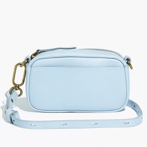 Madewell The Leather Carabiner Mini Crossbody Bag blue like new